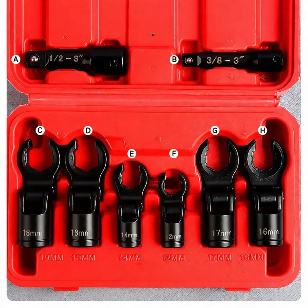 Automotive Repair Tool For Musentang Alloy Flare Nut Wrench Oxygen Sensor Socket Diesel Fuel Line Disassembly Kit