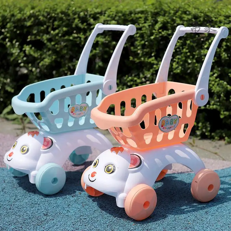 子供用ポータブルショッピングカートおもちゃキッチン遊び用食品シミュレーション果物野菜男の子女の子ごっこ遊び家庭生活スキル