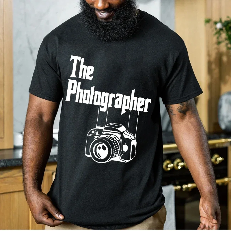 2024 Summer New Men T-shirts The Photographer Cotton Tshirt Photography Short Sleeve Tee Clothes Casual Fashion Oversized TShirt