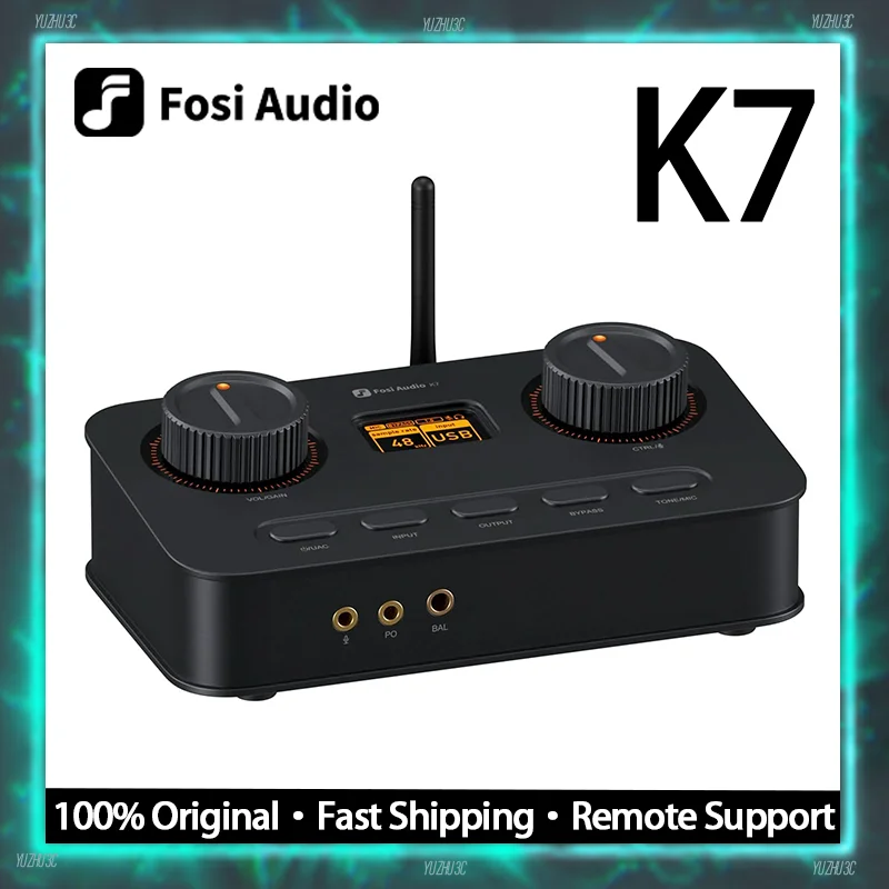 

Fosi Audio K7 HiFi DAC усилитель для наушников, внешняя звуковая карта с чипом AK4493EQ, высокое разрешение, для ПК, игр, аудиофилов, черный
