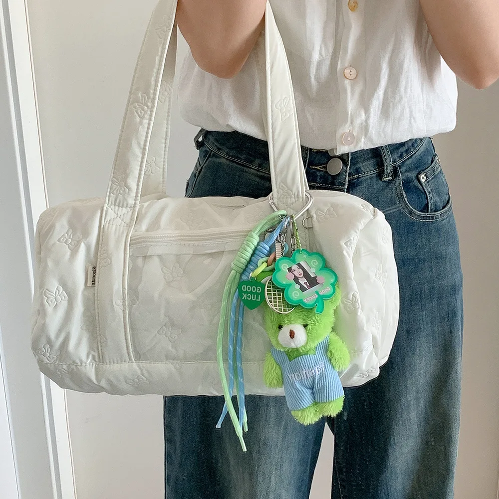 Cute Little Bear Doll Keychain Plush Doll Backpack Pendant Acrylic Photocard Holder Student Kpop Idol Photo Card Bag Keychains
