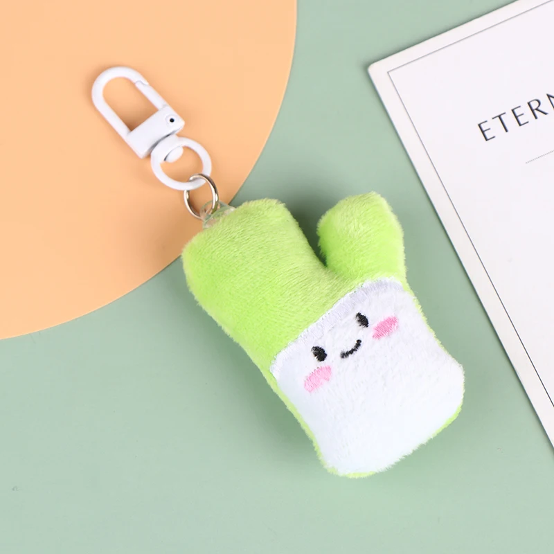 Brother Green Onion portachiavi Cute Scallion portachiavi verdura peluche ciondolo bambola di pezza portachiavi zaino Car Bag Key Decor