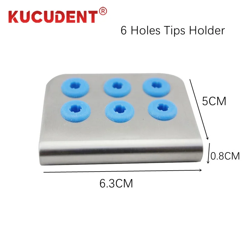 6 Holes Dental Scaler Tips Holder Stand Ultrasonic Endo Drills Bur Block Disinfection Box Sterilizer Case Auotclavable Dentistry