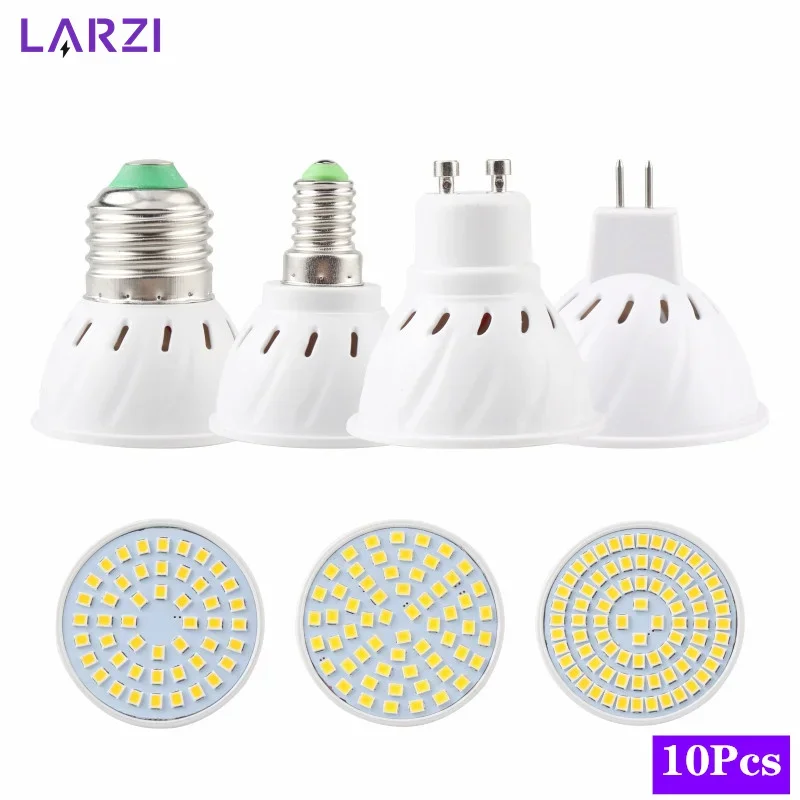 lampada led e27 e14 mr16 gu10 ac 110v 220v holofotes 10 pecas lote 48 60 80 2835 smd 01