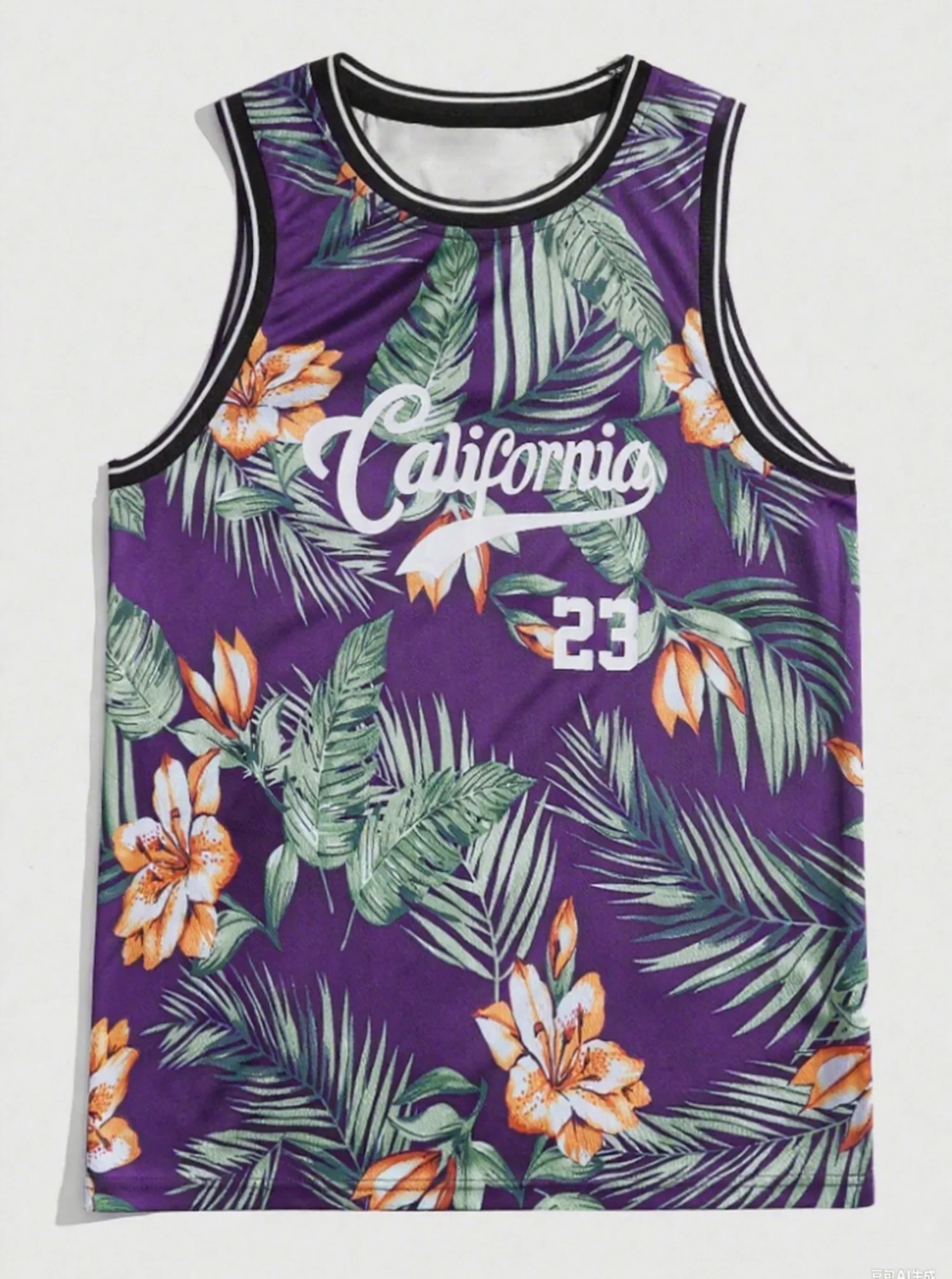 

2025 Summer Men's California No. 23 Graphic Tank Top Sleeveless Basketball Jersey Vest Men Round Neck Sports Gym Vest