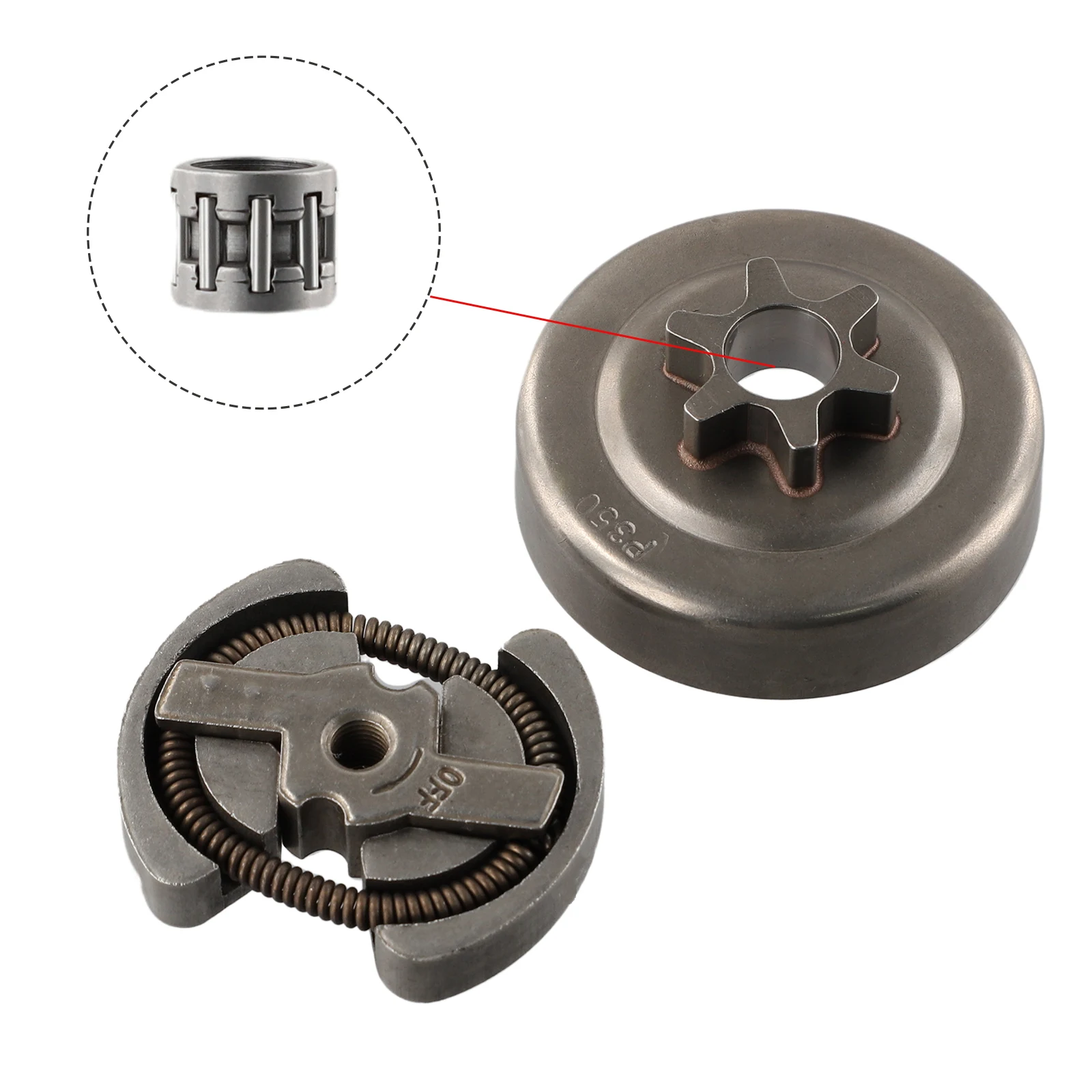 

3/8in-6T Clutch Drum Kit FOR 350/351/352/370/371/390/420 Chainsaw For 235/236/240/235e/236e/240e/36/41 Mower Parts