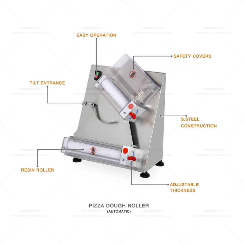 Automatic electric pizza dough moulder forming machine base roller pizza dough press stretching machine