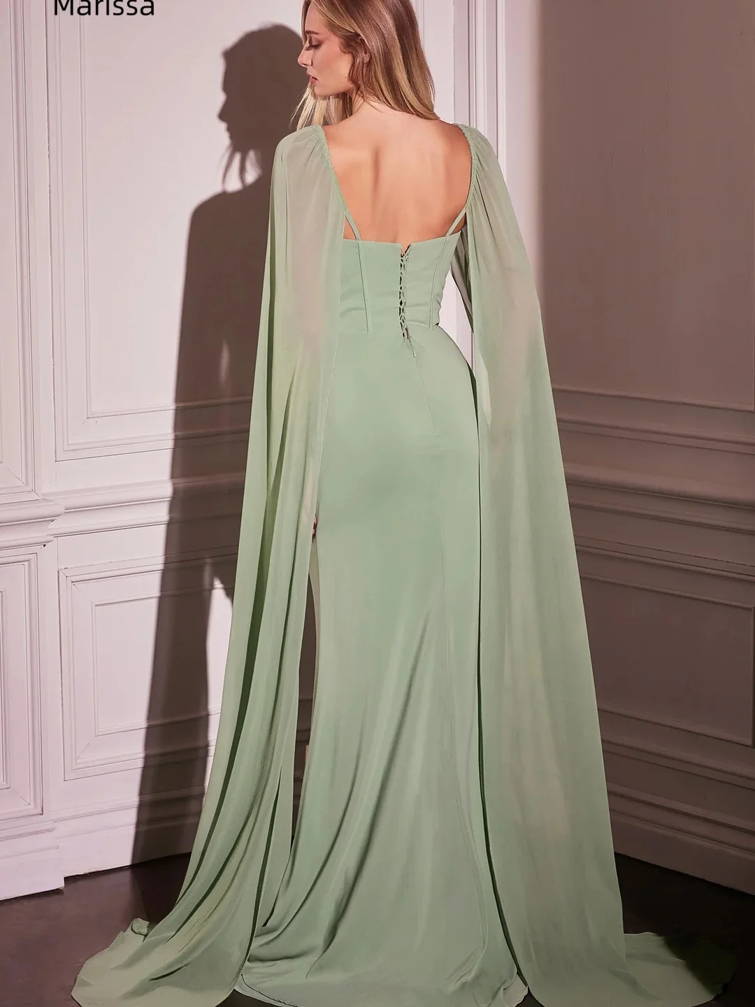 فساتين سهرة فاخرة من ماريسا شال 2025 فساتين نسائية أنيقة مصنوعة حسب الطلب لحفلات الزفاف فستان شيفون حورية البحر للحفلات الراقصة