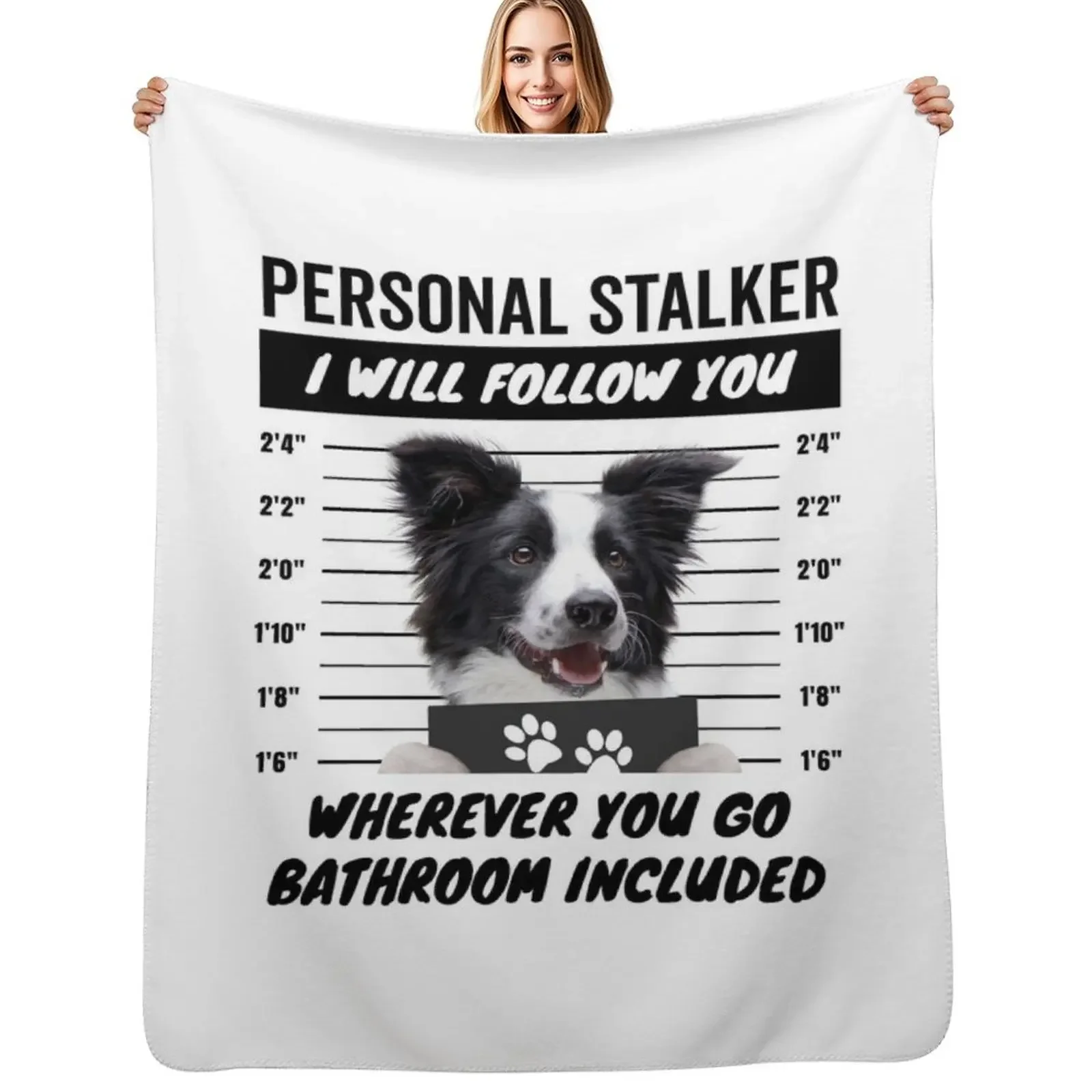 

Personal Stalker Dog a Black and White Border Collie Throw Blanket Nap Luxury Throw Blankets For Bed Blanket