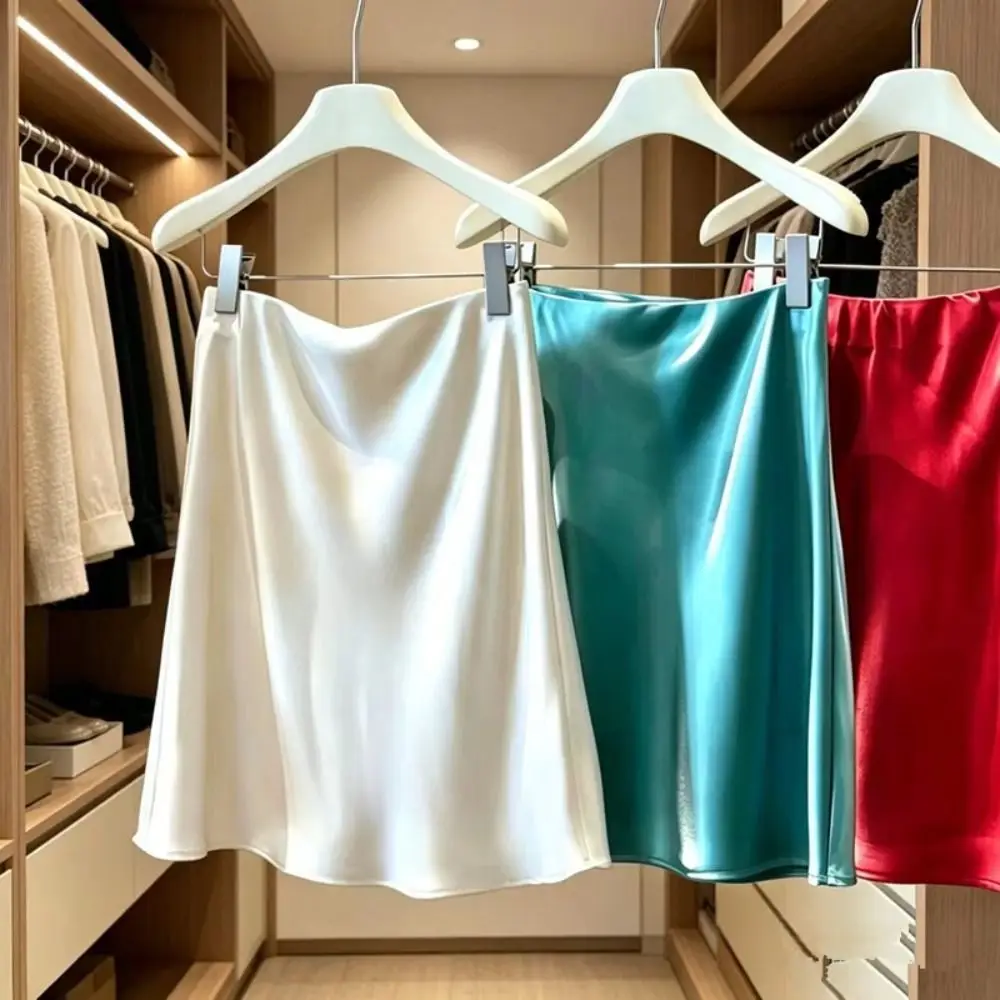 Elegant Acetate Fabric Satin Skirt Smooth Surface Four Season Midi Skirt Glossy Finish High Waist Bodycon Skirt Party Wear