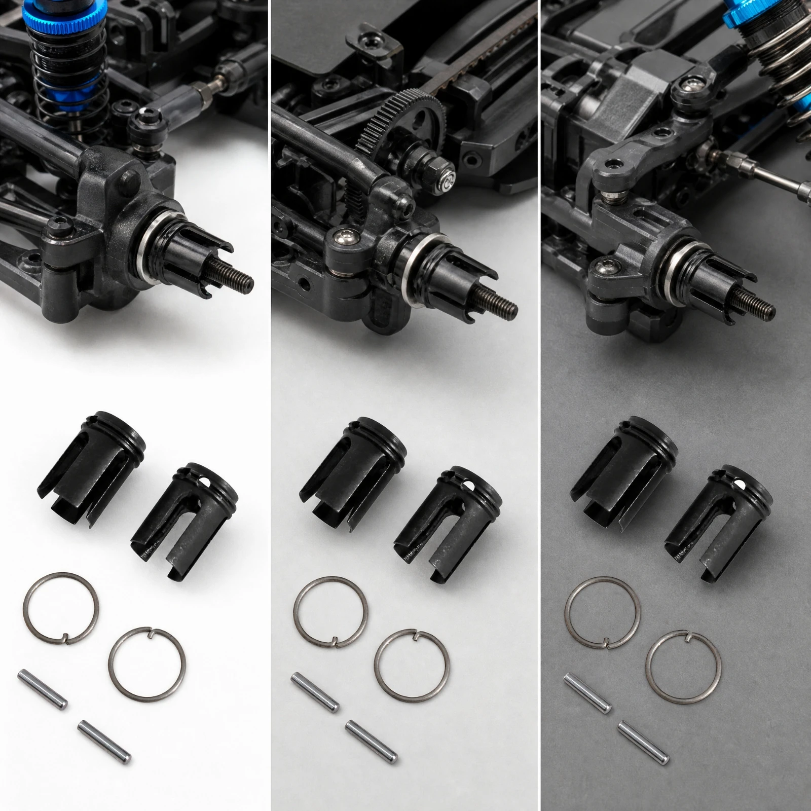 Front Straight-Axle Cup with Metal Pin Easy to Install Slotted Cylindrical Cup with Retaining Retaining Loop Reliable Stable