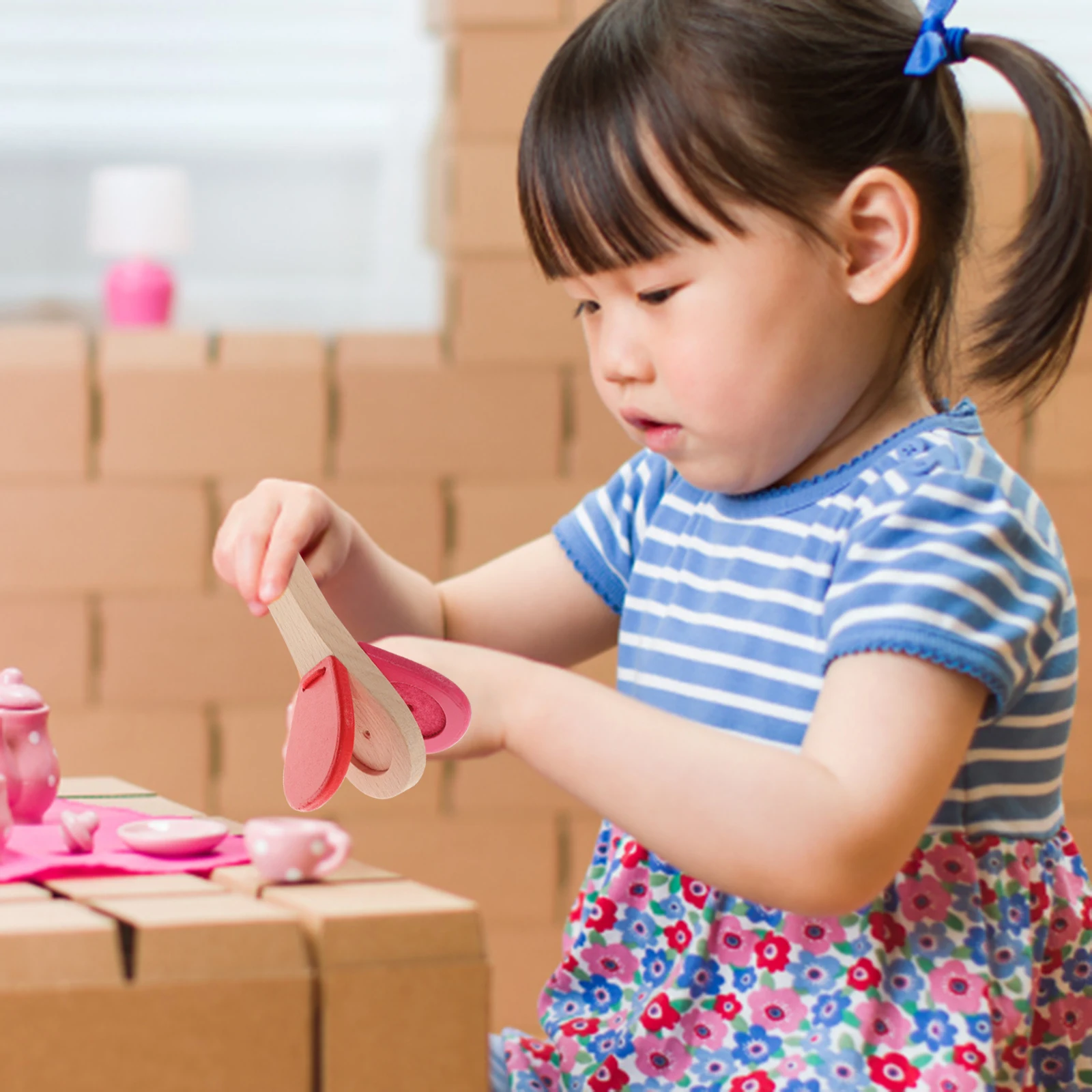 1 stuk houten castagnet babyhandklapper met melodieus geluid stimuleert kleurherkenning muziekinstrument voor kinderen rood