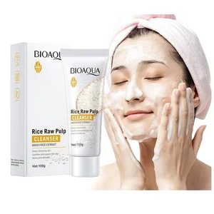 Bioaoua Rice Cleanser Pulpa cruda Control de aceite Hidratando el cuidado de la limpieza profunda Piel de 100 g 12 Mejores lavados faciales de ventas para hombres grasos de piel - №2