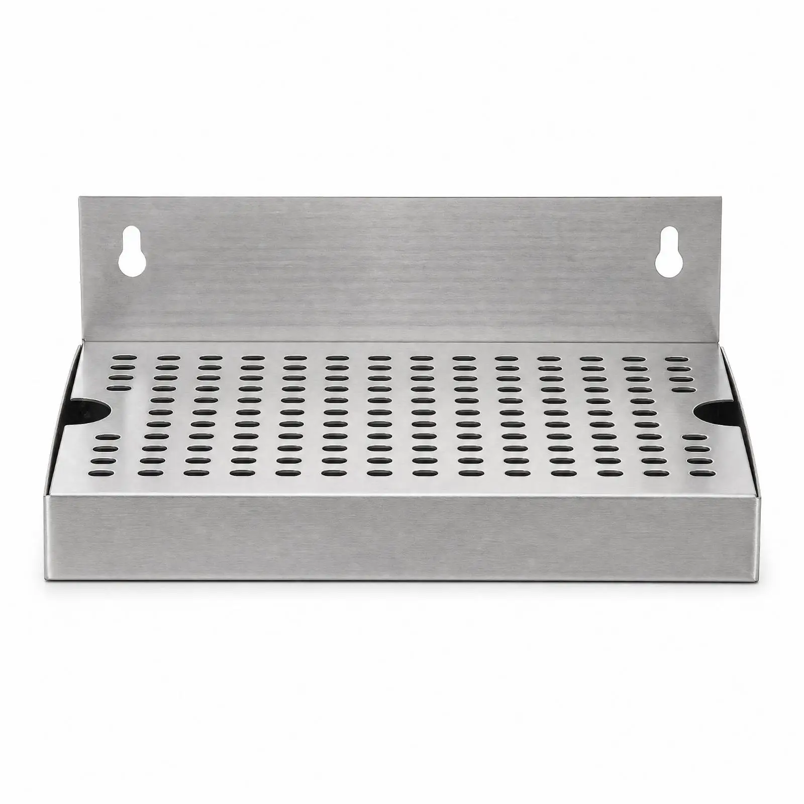 Metal Drink Drip Tray for Beverage Dispenser Wall Mount Beer Overflow Tray Brushed Silver for Kitchen Bar Serving Station