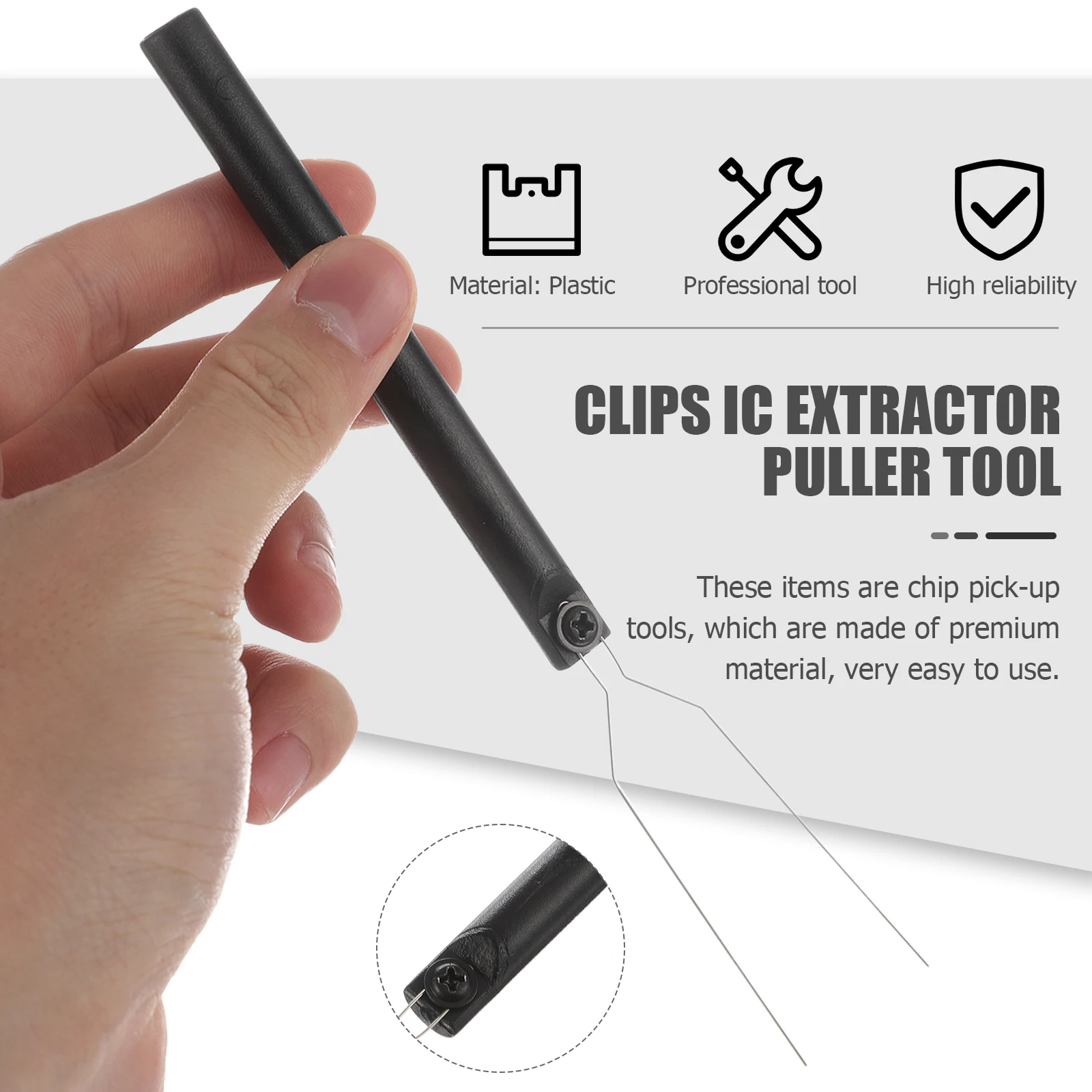 

4pcs IC Chips Pick Up Tools Electronic Component Grabber Black Retractable Plunger Wire Jaws Repair Tool Jewelry Making
