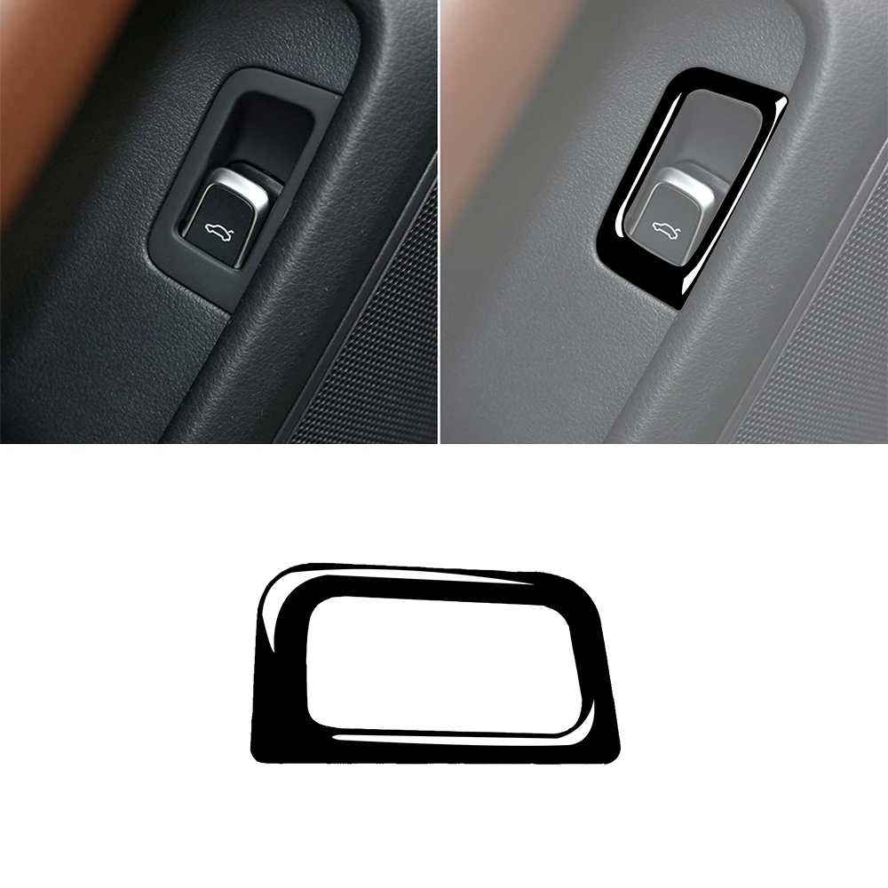 Rear Trunk On/Off Decorate Sticker Cover Trim for A6 S6 C7 A7 S7 4G8 2012-2018 Car Interior Accessories Carbon Fiber/Black