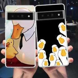 Cartoon Cute Goose Game Phone Case Cover for Google Pixel 9 8 7 6 5 4 XL Silicone 7A 6A 5A 4A 3A XL Pro 5G Transparent Shell Bag