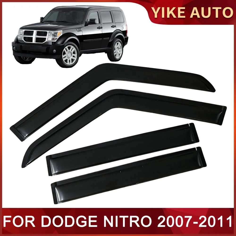 Window Visor for DODGE NITRO 2007-2011 Weathershied Door Visor Wind Sun Rain Guards Side Window Wind Deflectors Auto Parts