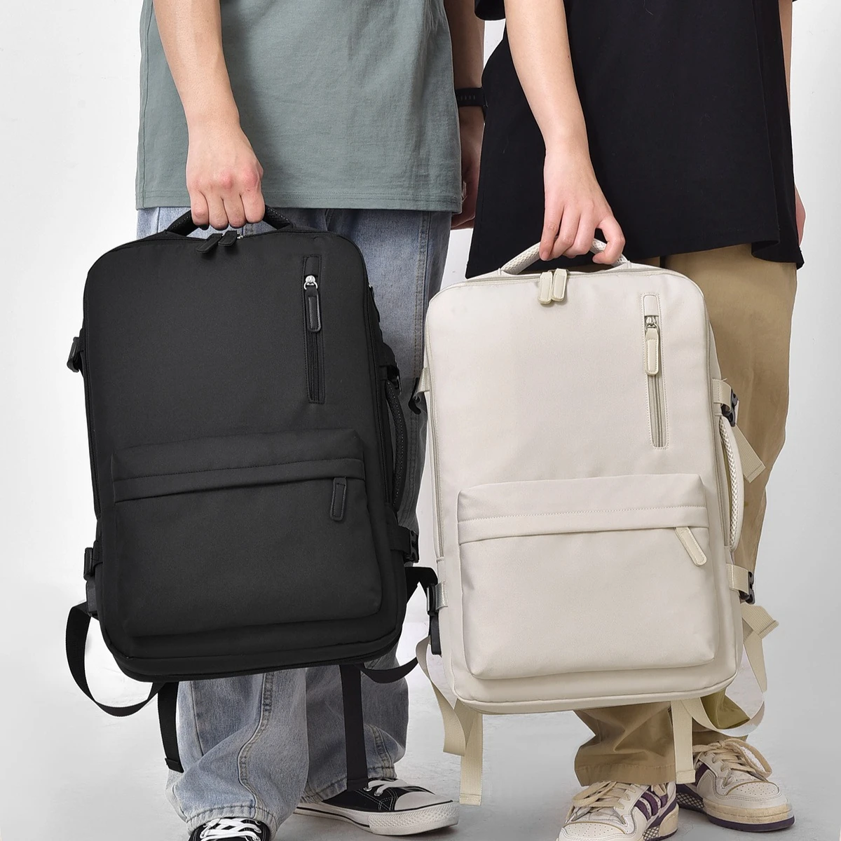 

Macaron Color Expandable Backpack Large Capacity Lightweight Travel Backpack Multifunctional School Bag for Men and Women