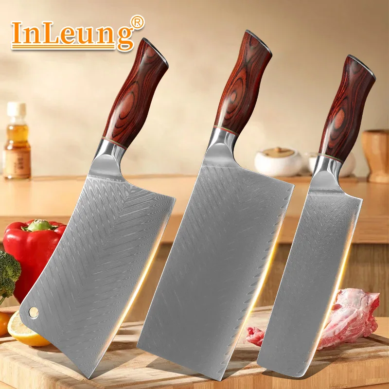 Professional VG10 Damascus Steel Chef Knife Cleaver Boning Knife Hand Forged Wood Handle Kitchen Knife for Fish Fruit Slicing