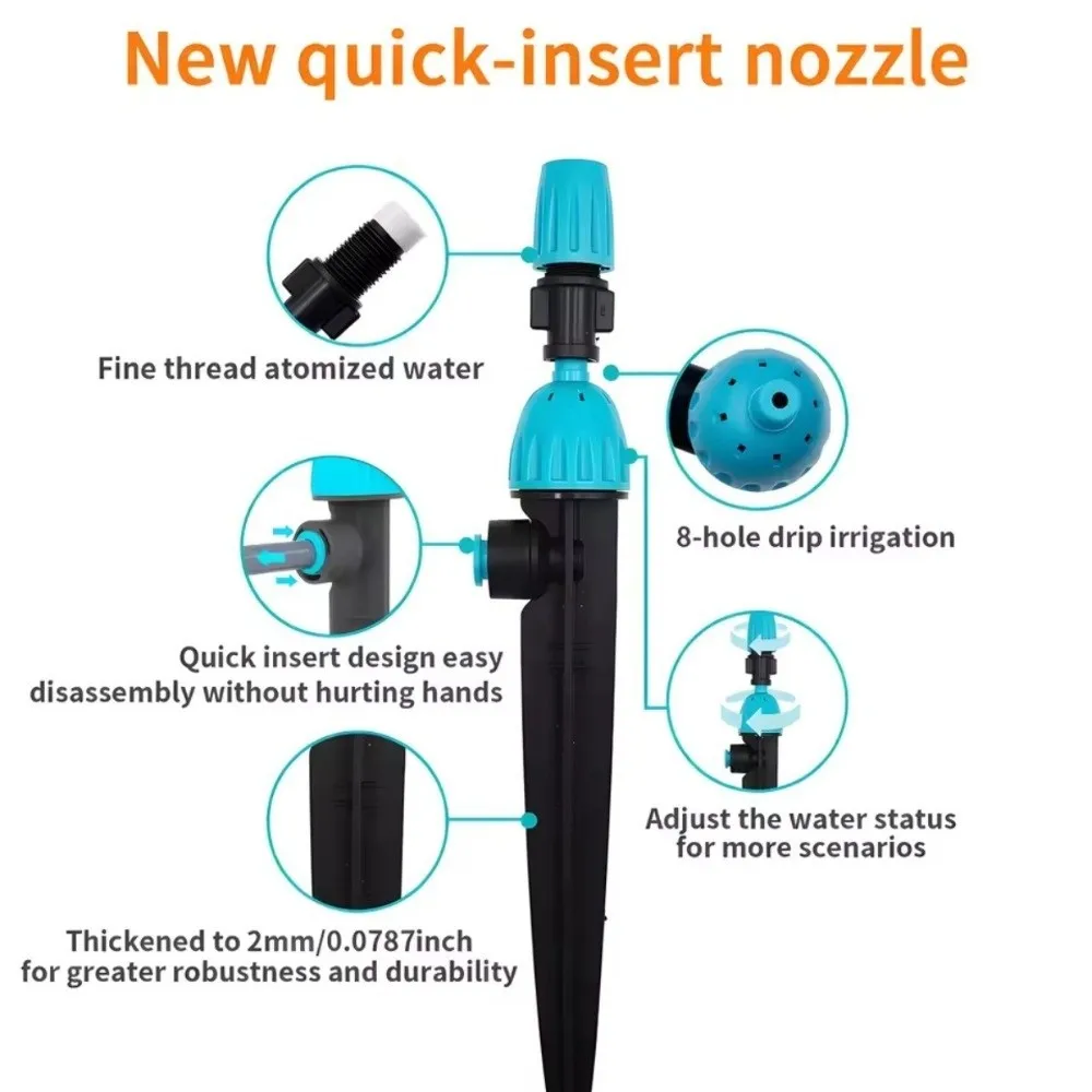 5PCS/SET 360 Adjustable Automatic Lawn Sprinkler Buried Plug Large Area Coverage Garden Nozzle Watering System Water Saving