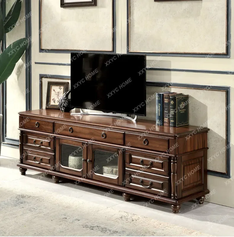 

TV cabinet living room solid wood furniture storage small apartment