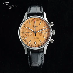 Sugess 40mm 1963 Pilot izle Mens kronograf safir kökenli ST1901 hareketi mekanik kol saatleri Waterpoorf renkler hediye