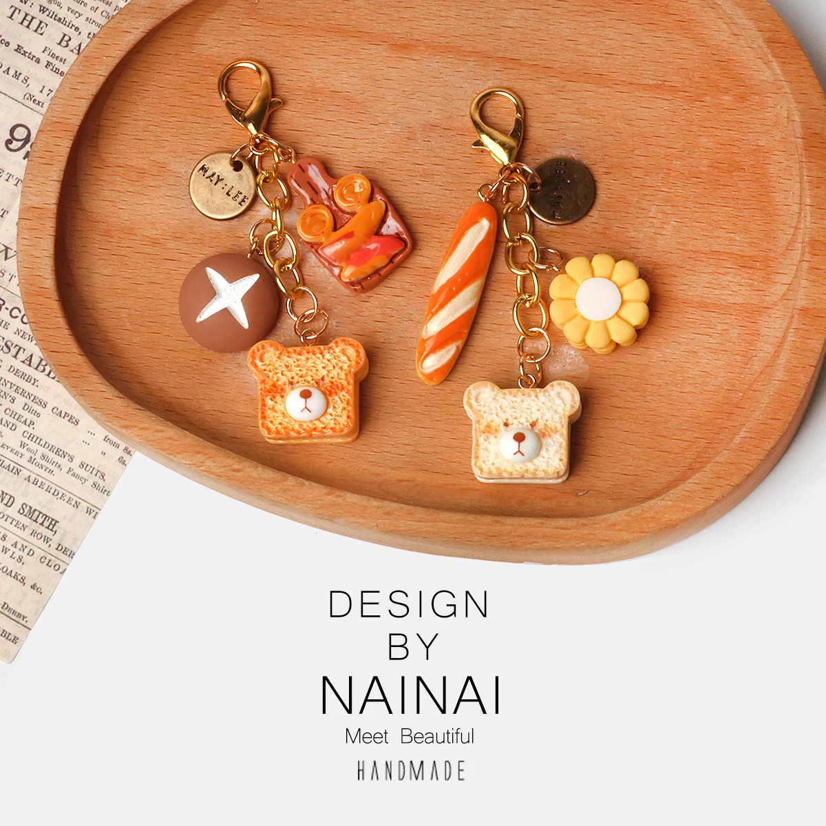 Creative Bread Sandwich Tag Keychain Girl's Heart Versatile Bag Pendant Key Holder Bag Accessory Summer 2026 China Made
