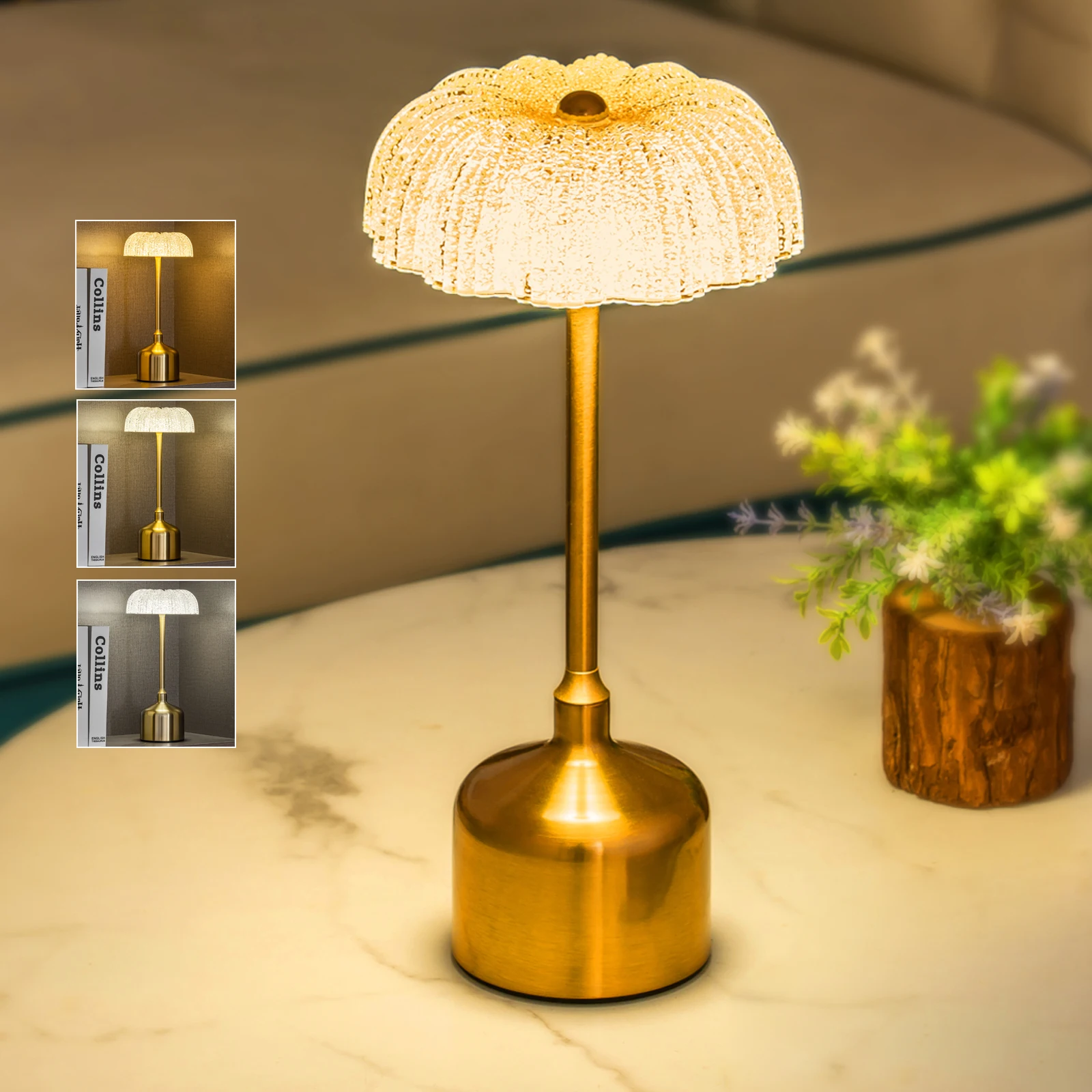 

3000mah Retro Bar Table Lamp Restaurant Decoration Lamp LED Rechargeable Desk Light Touch Dimming Night Light Bedroom Lamp