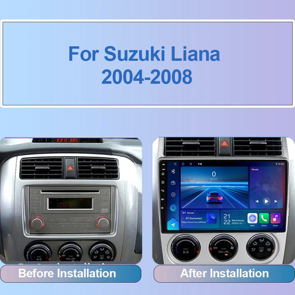 Android 14 Car Radio For Suzuki Liana 2004-2008 Multimedia Player Video Player Navigation GPS 4G Carplay Auto Stereo RDS 2 din