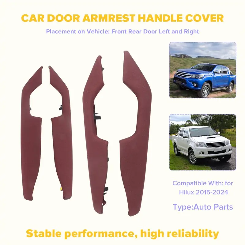 4Pcs/Set Front Rear Door Armrest Cover Handle Panel For Toyota L&R-A74F