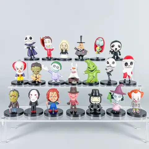 10-20 Pcs/Lot The Nightmare Before Christmas 7cm Mini Figure Jack Skellington Horrible Funny Halloween Doll Model Ornaments Toys