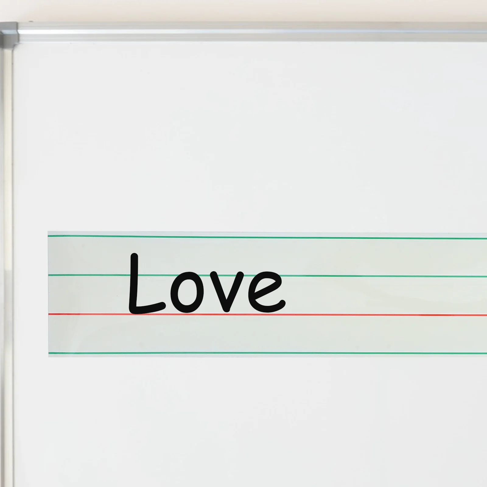 

Red Four-Line Three-Grid Magnetic Whiteboard Sticker Dry Erase Learning Tool for Classroom Homeschool Practice English