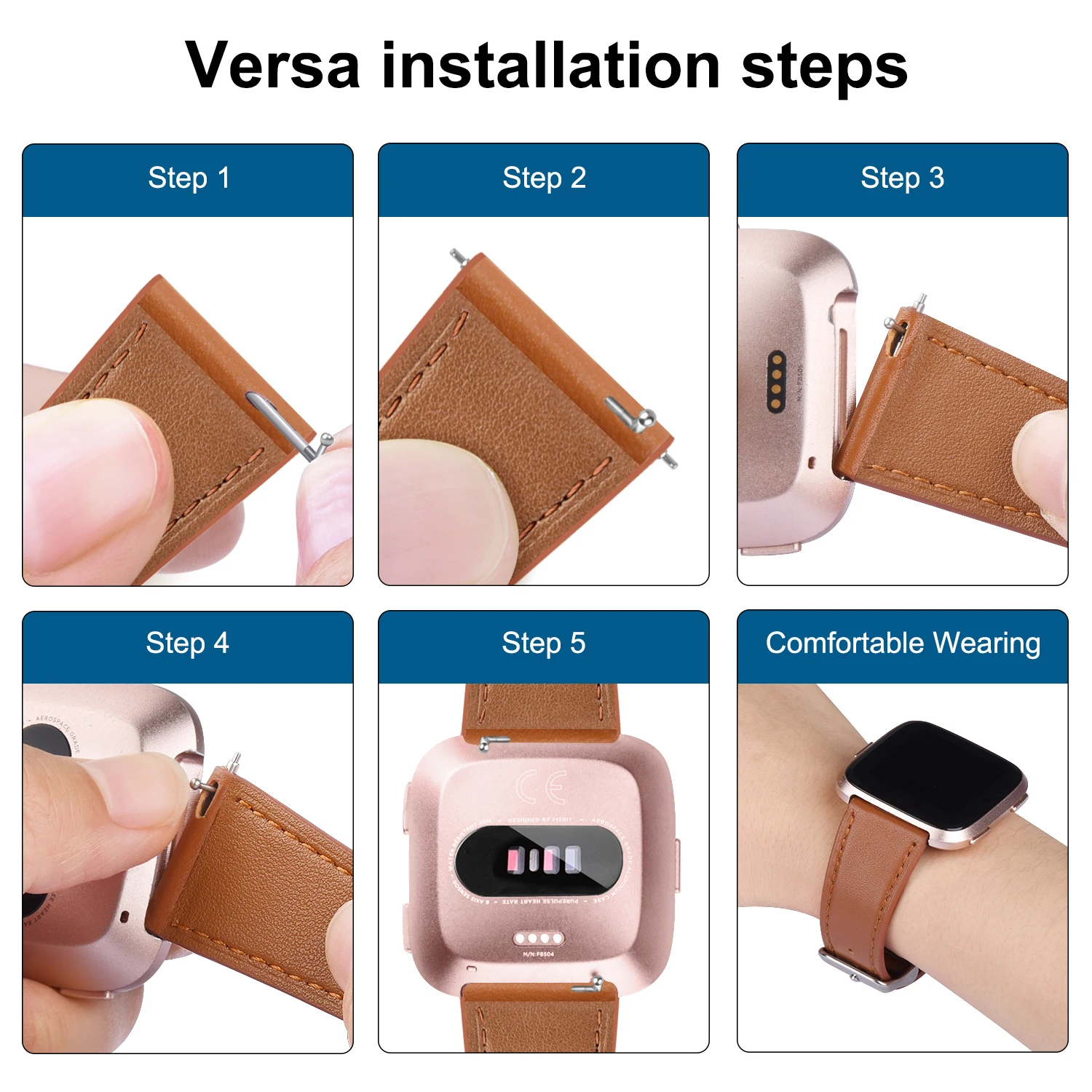 Genuine Leather Strap For Fitbit Versa 2 Band Smart Watch Replacement Band For Fitbit Versa 2 / Versa Lite Correa Watchband