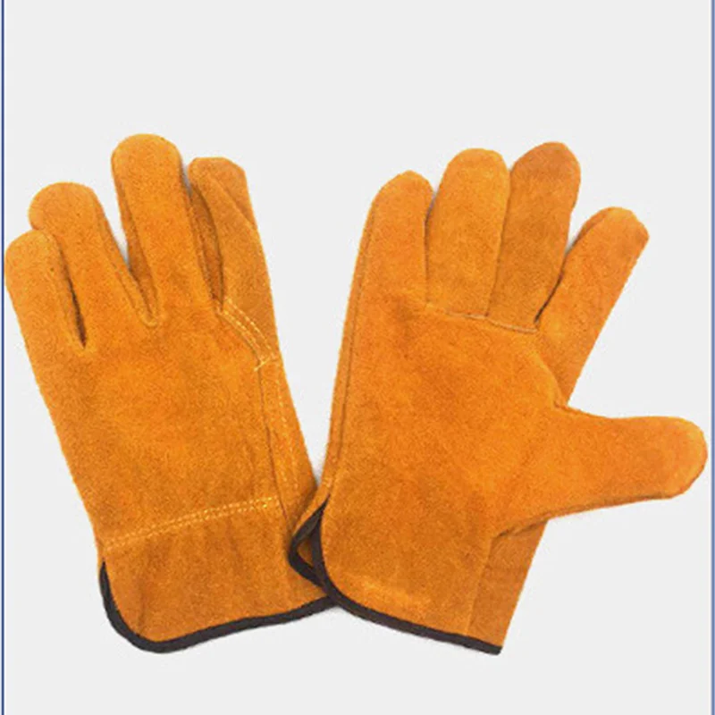 Cowhide Protective Gloves Head Layer Soft Wear Welder Driver Gloves High-grade Full Leather Short Welding Work