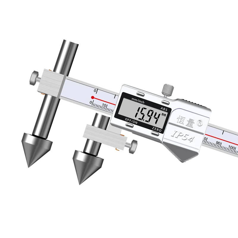 High Precision Digital Vernier Caliper with Tapered Probe Stainless Steel Measurement Center Hole and Edge Distance