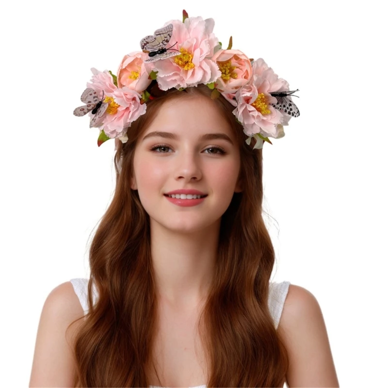 Mexico Festival Flower Hairhoop for Female Wedding Bride Hairband Costume Headpiece for Theme Party Holiday Dropshipping