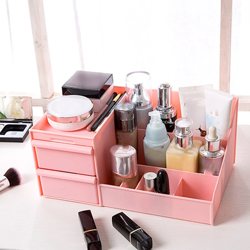 

Multi-layer Drawer Type Makeup Box Dormitory Finishing Plastic Storage Box Cosmetics Skin Care Dresser Desktop Placing Box