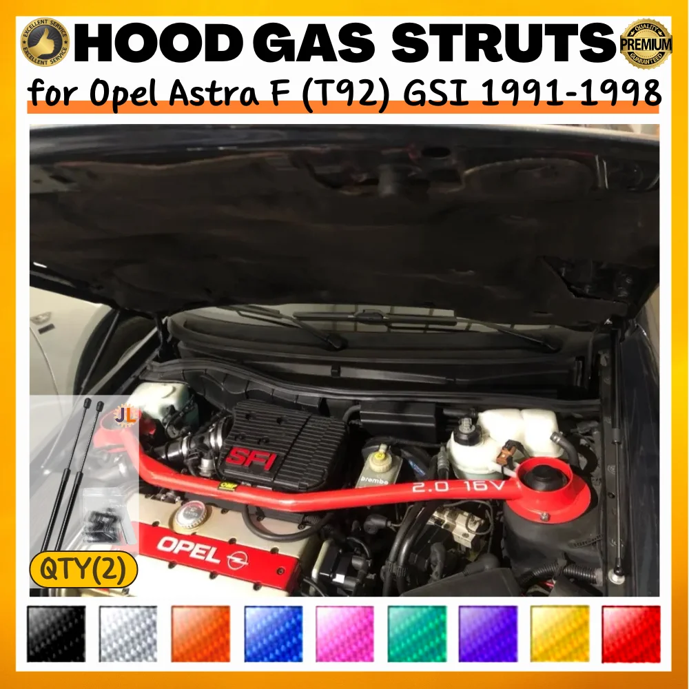 

Qty(2) Hood Struts for Opel Astra F (T92) GSI 1991-1998 Front Bonnet Modify Gas Springs Shock Absorber Lift Supports Dampers