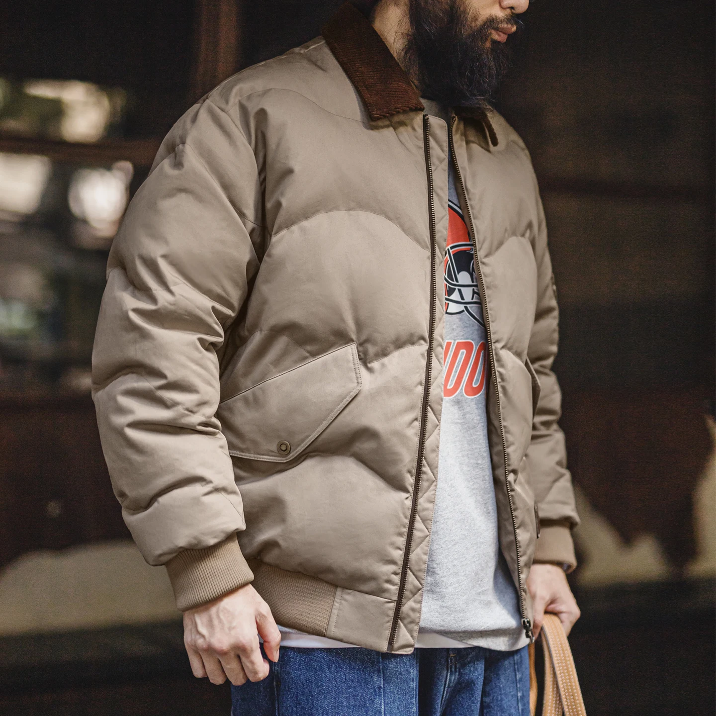 

Maden Мужская Утеплённая Куртка Хлопковая Короткая CWU45P Винтажная Лётная Зимняя Куртка