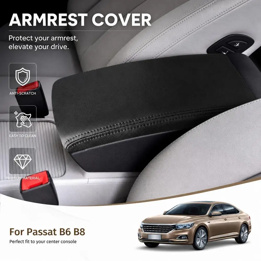 For VW Touran 2006 2007 08 09 10 2011 2012 Car Armrest Covers Ultra-fiber Leather Breathable Comfortable Auto Accessories