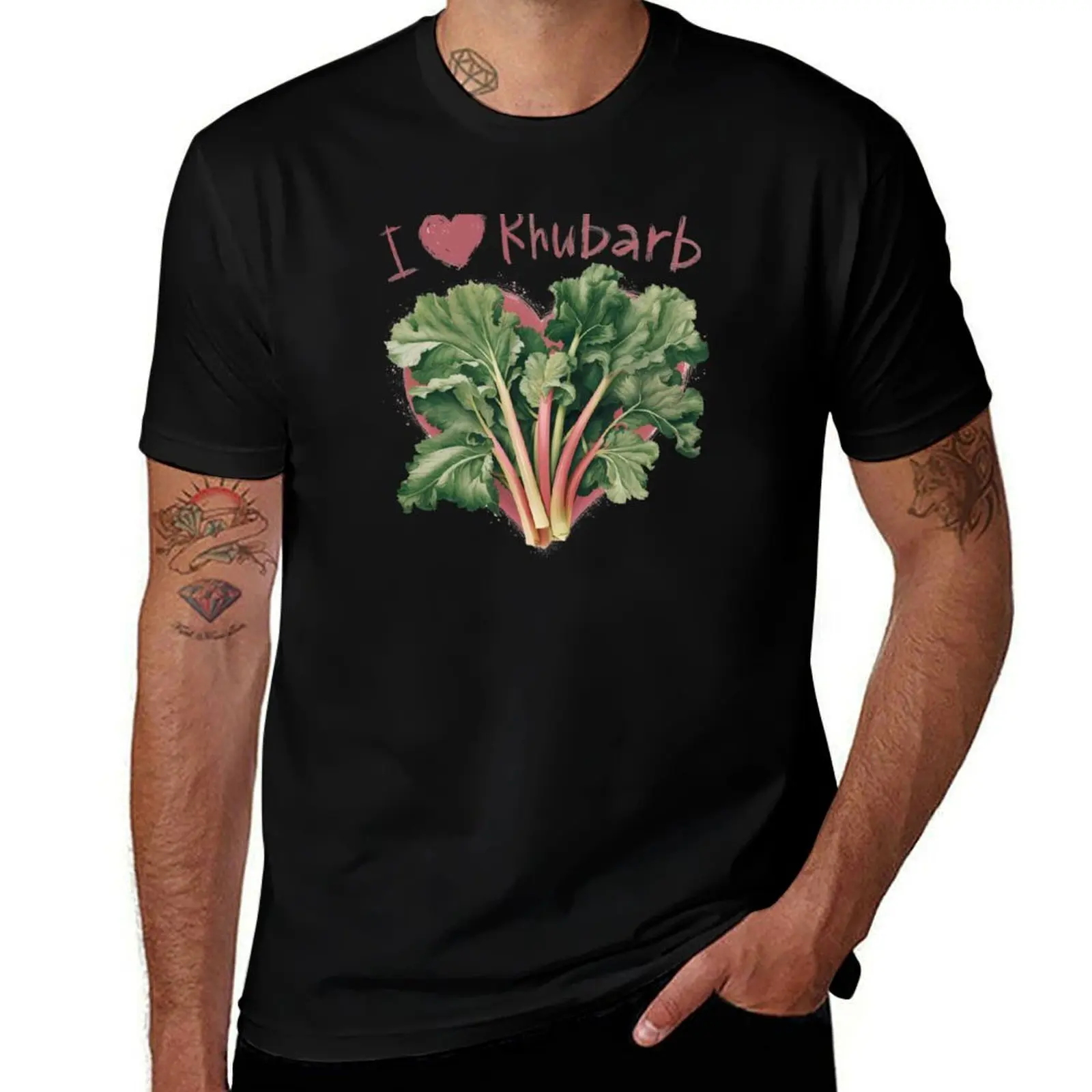I Heart Rhubarb T-Shirt Casual Pattern Print Tee Shirt T-Shirt