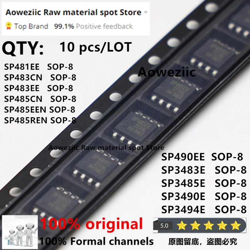 Aoweziic 2021+ 100% New Original SP481EE SP483CN SP483EE SP485CN SP485EE SP485REN SP490EE SP3483E SP3485E SP3490E SP3494E