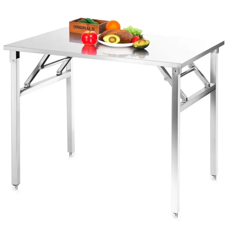 custom.304 201 Commercial Kitchen Grade Reinforced Surface Foldable Stainless Steel Work Table Bakery Kitchen