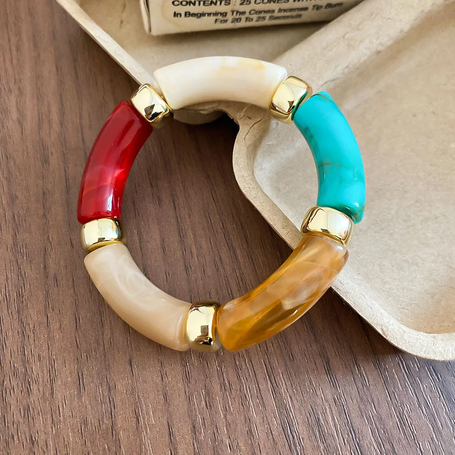 Multi-style Leopard Print Acrylic Stretchy Bracelets Set