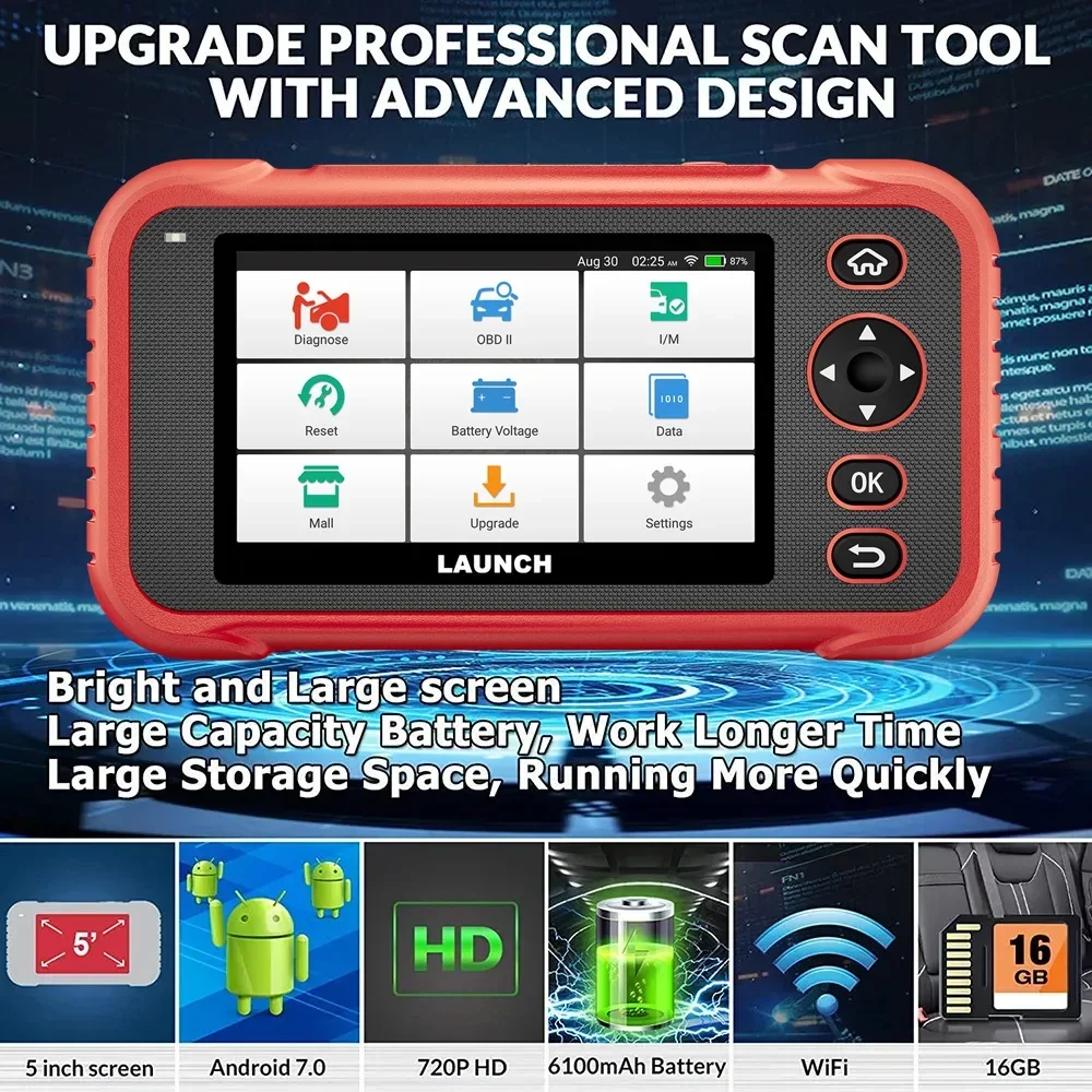 وصل حديثًا أدوات تشخيص النظام الكامل للسيارة X431 CRP129E PLUS مع 8 خدمة إعادة الضبط obd obd2 Auto VIN Scan Battery Test