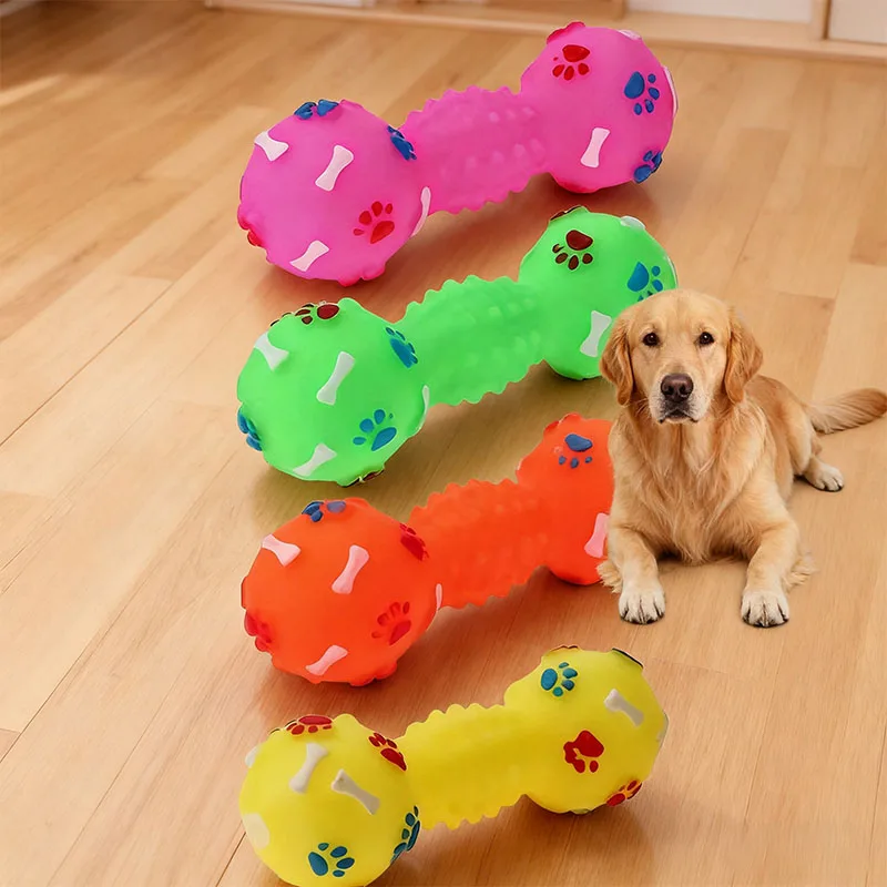 Juguete interactivo para masticar con campana chirriante para perros pequeños, ayuda de entrenamiento y salud dental de goma duradera, color aleatorio, juguete seguro para la dentición y la hora de juegos, el mejor regalo para perros