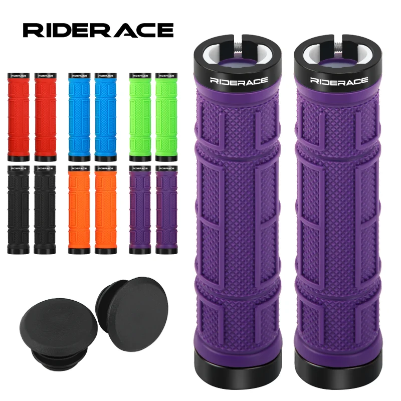 

Велосипедные ручки RIDERACE с замком на ручке горного велосипеда, эргономичная резиновая противоударная нескользящая ручка из TPR для велосипедного руля
