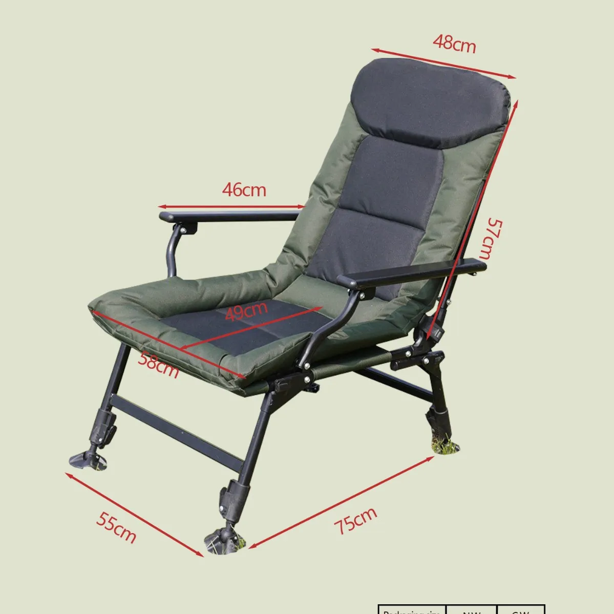 Oversized Fishing Chair with Wide Folding Design, Thickened New Model Leisure Chair for Enhanced Comfort and Stability