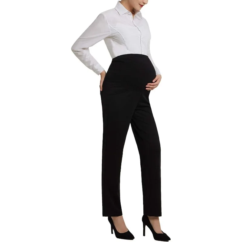 Maternity Stretch Pants - High Waisted Office Wear for Professional Work & Formal Dress. штаны для беременных 한국 임부복 בגדי הריון